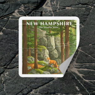 Sticker Carré Vintage New Hampshire