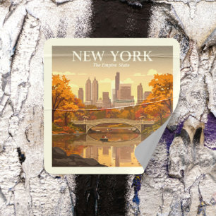 Sticker Carré Vintage New York