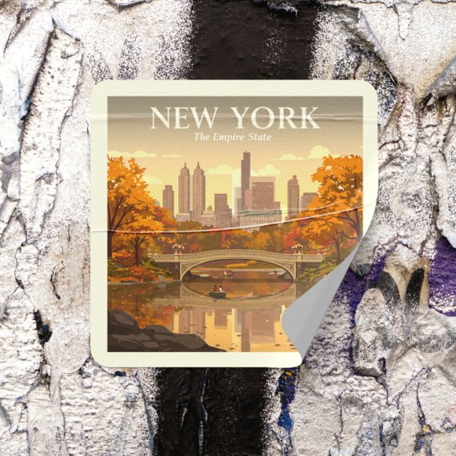 Sticker Carré Vintage New York (Créateur téléchargé)