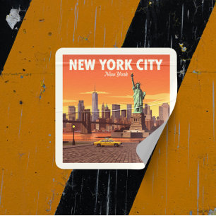 Sticker Carré Vintage New York