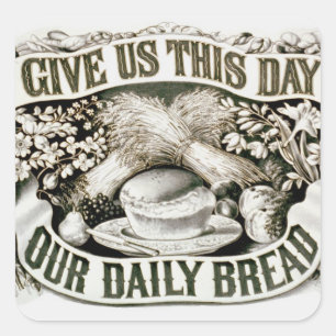 Sticker Carré Vintage Notre Pain quotidien Prière chrétienne 187