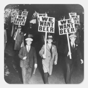 Sticker Carré Vintage Nous voulons une protestation contre la pr