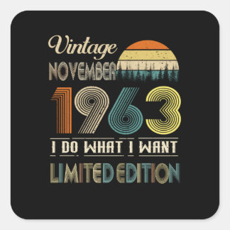 Sticker Carré Vintage novembre 1963 What I Want Limited Edition