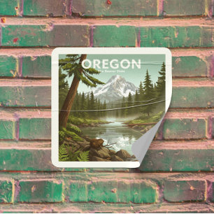 Sticker Carré Vintage Oregon