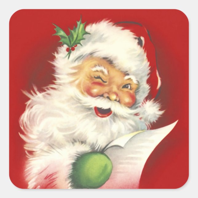 Sticker carré Vintage père Noël (Devant)