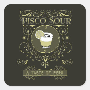 Sticker Carré Vintage Pisco Sour