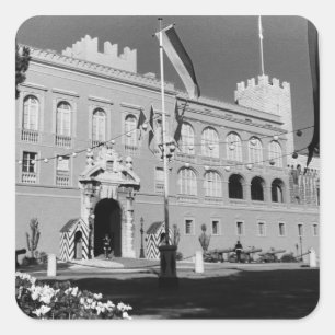 Sticker Carré Vintage Principauté de Monaco palais princier 1970