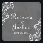 Sticker Carré Vintage romantique Chalkboard mariage en faveur ét<br><div class="desc">Ajoutez votre touche personnelle à toute faveur de parti instantanément avec ces étiquettes faciles à customiser. Design dispose d'un arrière - plan de tableau noir avec vos noms dans une police de script design. Ces autocollants polyvalents sont parfaits pour personnaliser les boîtes à sucreries ou les boîtes à sucreries. Ces...</div>