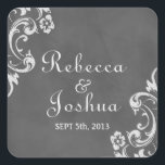 Sticker Carré Vintage romantique Chalkboard mariage en faveur ét<br><div class="desc">Ajoutez votre touche personnelle à toute faveur de parti instantanément avec ces étiquettes faciles à customiser. Design dispose d'un arrière - plan de tableau noir avec vos noms dans une police de script design. Ces autocollants polyvalents sont parfaits pour personnaliser les boîtes à sucreries ou les boîtes à sucreries. Ces...</div>