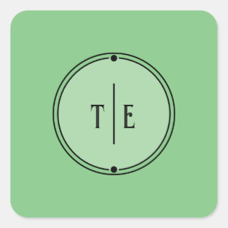 Sticker Carré Vintage romantique Inspiré Pale Green Mariage