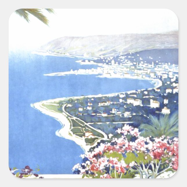 Sticker Carré Vintage San Remo Italie Europe Travel (Devant)