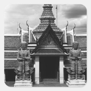 Sticker Carré Vintage Thaïlande Bangkok Wat Phra Kaew Demon