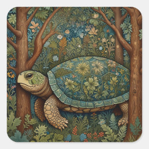 Sticker Carré Vintage tortue rétro bohème bohème bohème