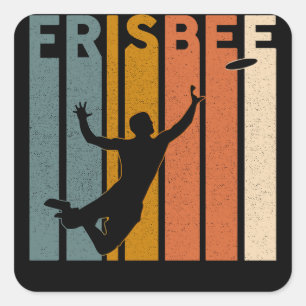 Sticker Carré Vintage Ultimate Frisbee Sport Retro