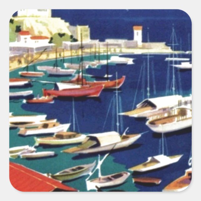 Sticker Carré Vintage voyage Athènes Grèce (Devant)