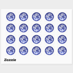Sticker Carré Vintage Willow bleu Motif vers 1790