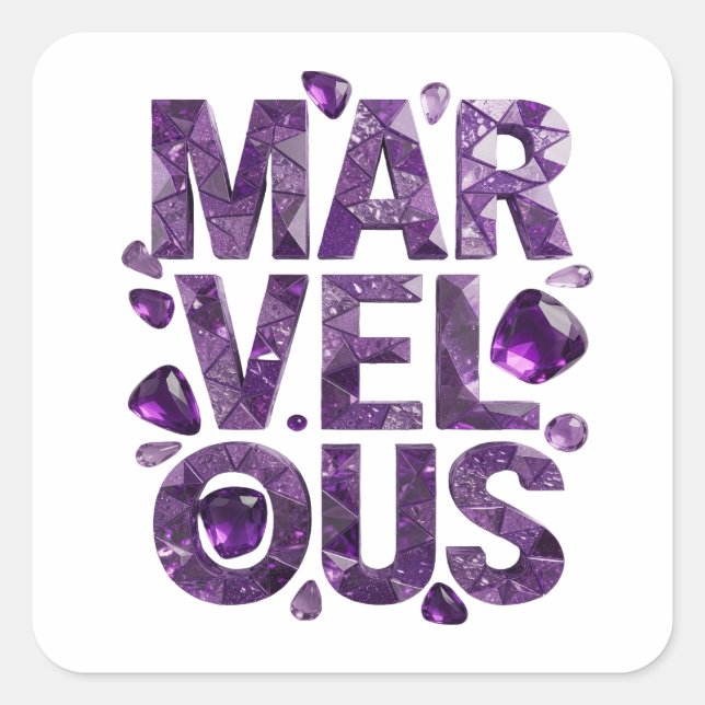 Sticker Carré Vinyle Marveleux Violet Clair Style (Devant)