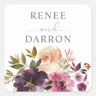 Sticker Carré violet et rose vif