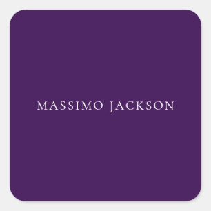 Sticker Carré Violet foncé minimaliste uni moderne 