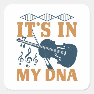 Sticker Carré Violon - C'est dans mon ADN