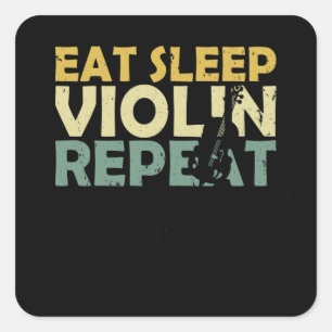 Sticker Carré Violon Retro