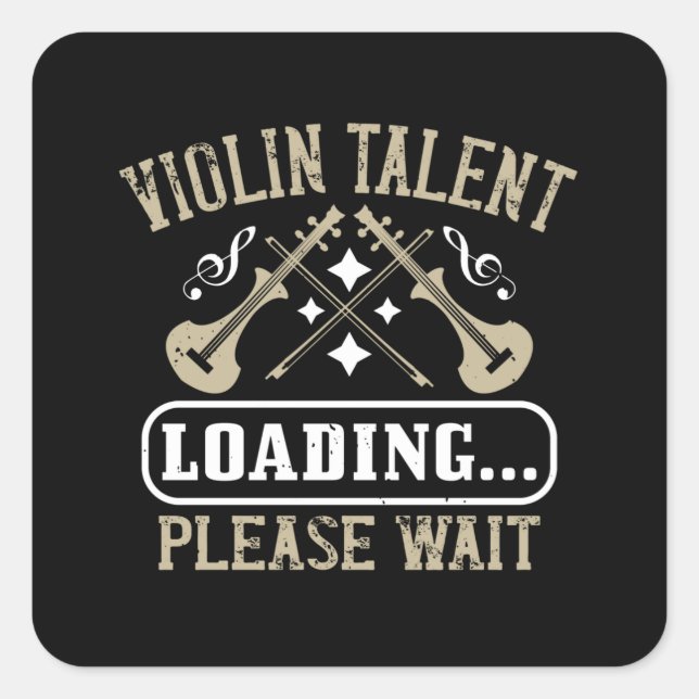 Sticker Carré Violon - Violon Talent Chargement (Devant)