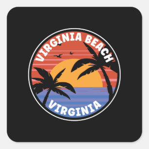 Sticker Carré Virginia Beach Virginia Sunset Paradise