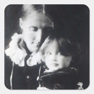 Sticker Carré Virginia Woolf, avec sa mère Julia, 1884