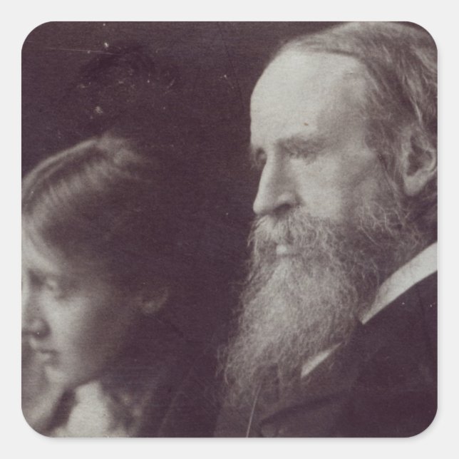 Sticker Carré Virginia Woolf et son père Sir Leslie (Devant)