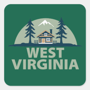 Sticker Carré Virginie-Occidentale, États-Unis d'Amérique
