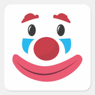 Sticker Carré Visage clown