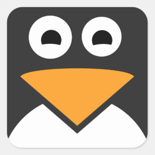 Sticker Carré Visage de pingouin