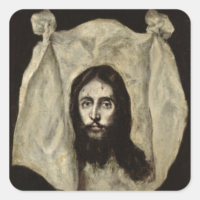 Sticker Carré Visage du Christ (Devant)