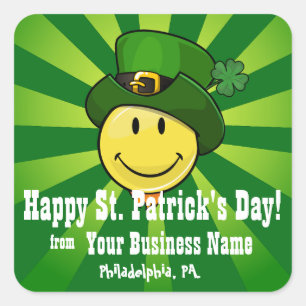 Sticker Carré Visage heureux classique avec un casquette