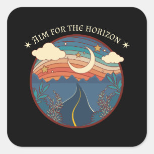 Sticker Carré Viser l'horizon voyage nature roadtrip