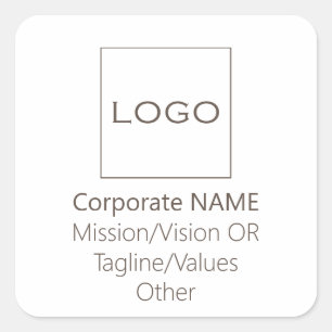 Sticker Carré Vision du logo de l'entreprise Tagline Valeurs Pro