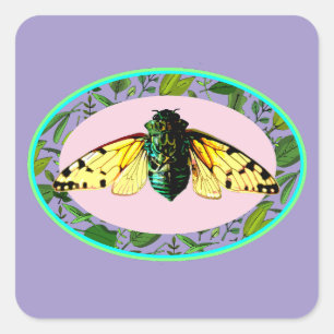 Sticker Carré Visite estivale des insectes de la pacotille du Ca