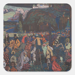 Sticker Carré Vitalité Abstraite, Wassily Kandinsky Vie Colorée