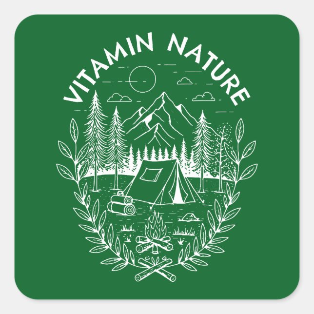 Sticker Carré Vitamine Nature (Devant)