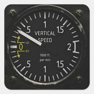 Sticker Carré Vitesse verticale aux instruments vintages de l'aé
