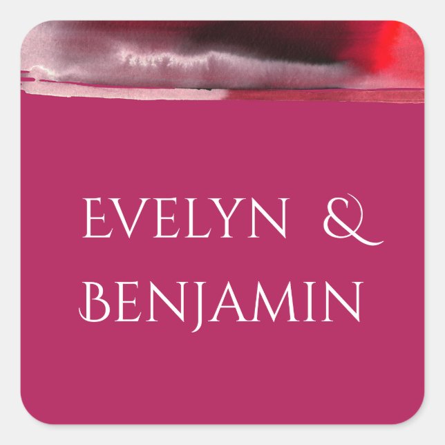 Sticker Carré Viva Magenta Moderne (Devant)