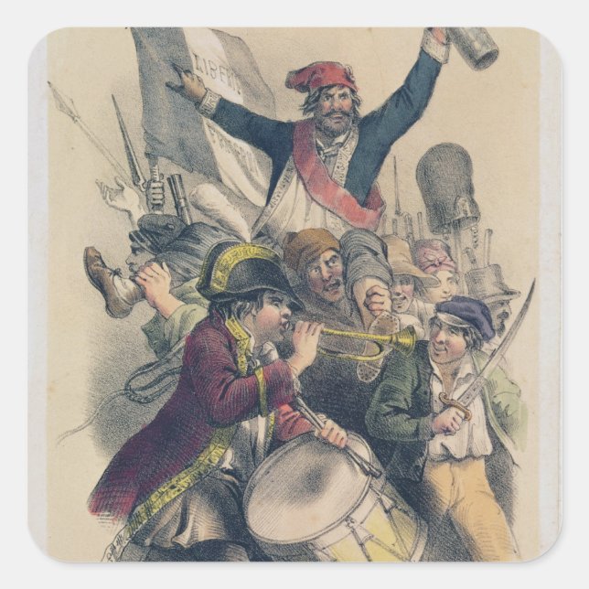 Sticker Carré Vive la République, 1848 (Devant)