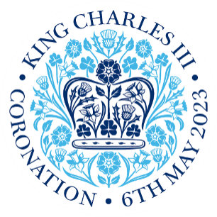 Sticker Carré Vive le couronnement du roi et de la reine Éditabl