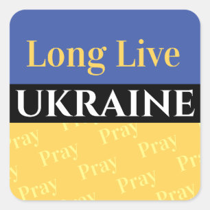 Sticker Carré Vive l'UKRAINE, Priez, Vos Messages