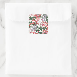 Sticker Carré Vivid Botanique Floral Feuilles