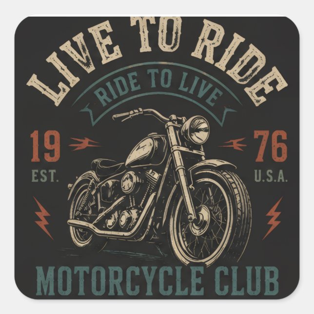 Sticker Carré Vivre pour rouler (Devant)