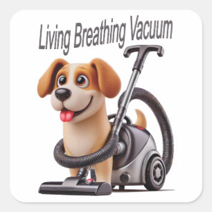 Sticker Carré Vivre Respiration Vacuum Chien