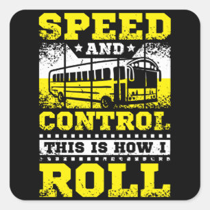 Sticker Carré Voici Comment je lance le pilote de bus