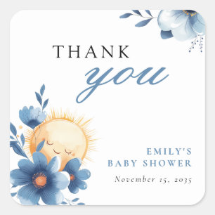 Sticker Carré Voici le Baby shower du Fils