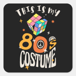 Sticker Carré Voici mon costume des années 80